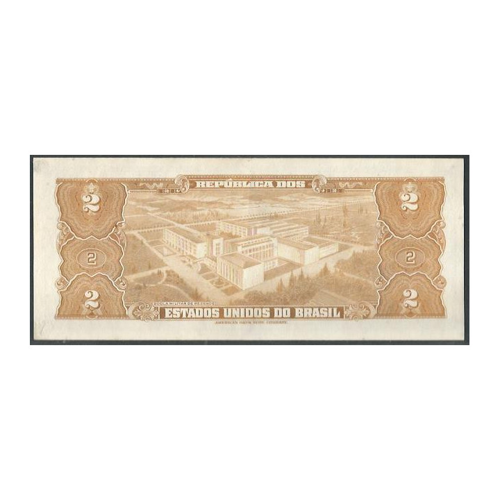 Brasil 2 Cruzeiros ND1954-8 Firma 2 P151a reverso