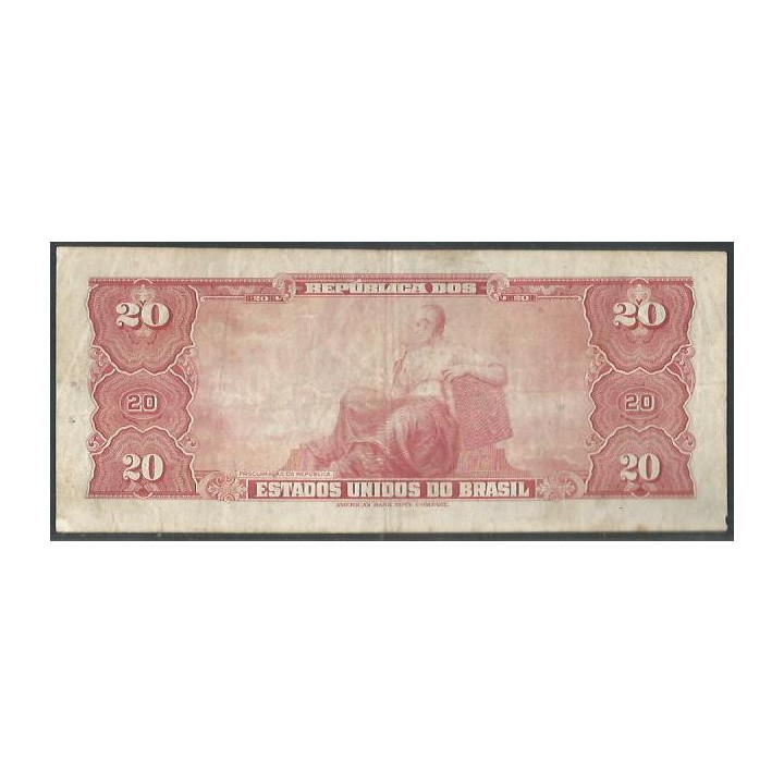 Brasil 20 Cruzeiros ND1961 Firma 9 P168a reverso