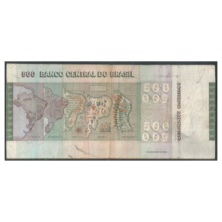 Brasil 500 Cruzeiros 1974 Firma 18 P196b reverso