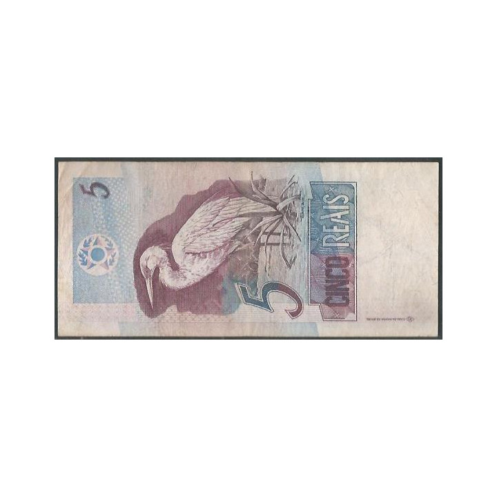 Brasil 5 Reales ND1997- Firma 39 P244Ad reverso