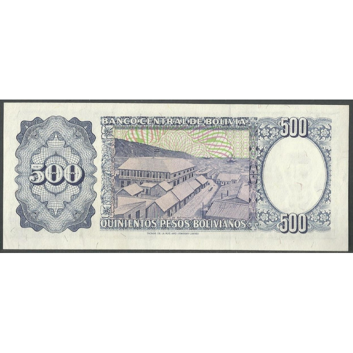 Bolivia 500 Pesos Bolivianos 1 Jun 1981 C P165a reverso