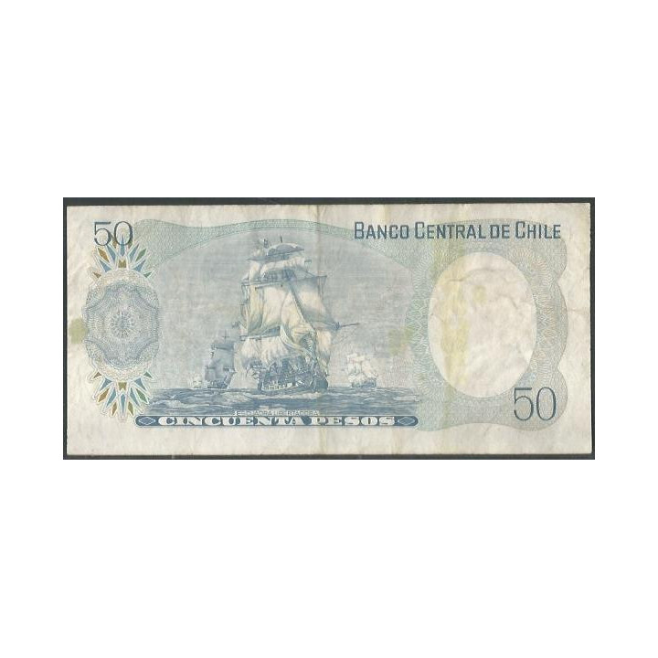 Chile 50 Pesos 1978 P151a reverso