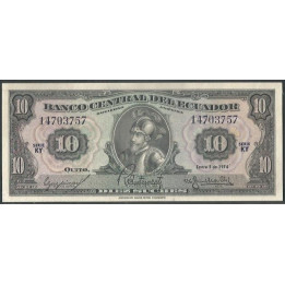 Ecuador 10 Sucres 2 Ene 1974 KY P101Ab