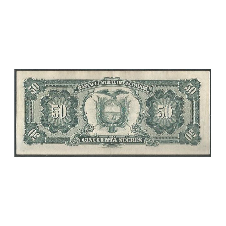 Ecuador 50 Sucres 24 May 1980 TU Firma 1 P116e reverso