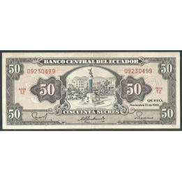 Ecuador 50 Sucres 22 Nov 1988 TZ Firma 1 P122a