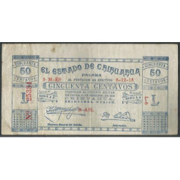 Mexico - El Estado de Chihuahua 50 Centavos 10 Feb 1914 Serie L Ps527a