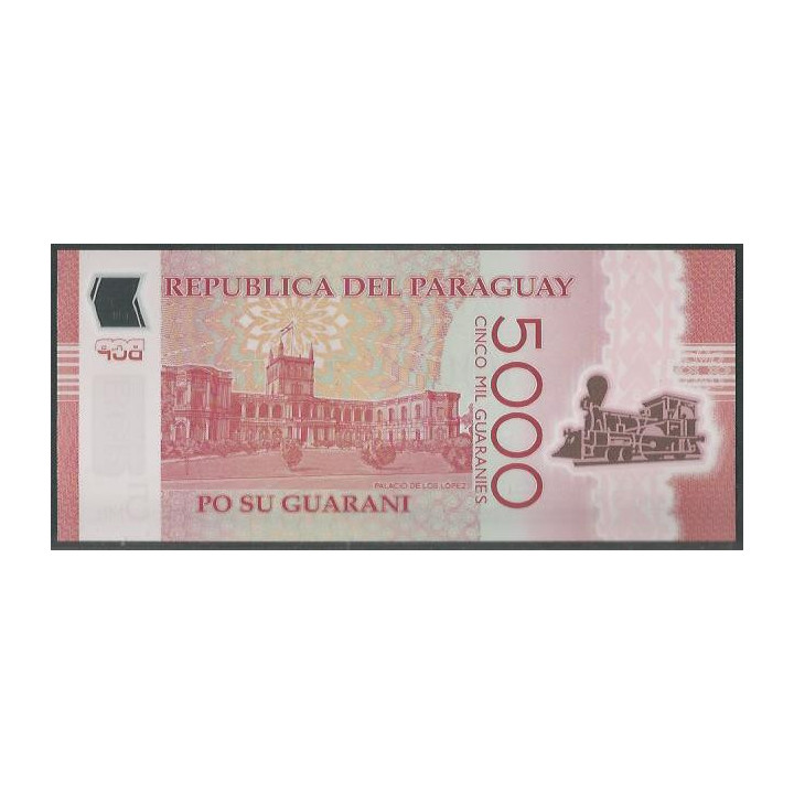 Paraguay 5.000 Guaranies 2017 P234c reverso