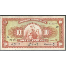Peru 10 Soles 1 Feb 1961 P82A
