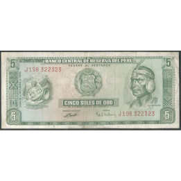 Peru 5 Soles 16 Oct 1970 P99b