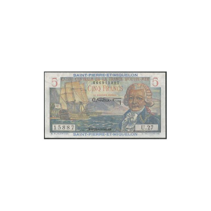 Saint Pierre & Michelon 5 Francs ND1950-60 P22