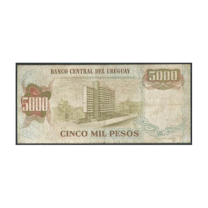 Uruguay 5 Nuevos pesos ND1975 P57 reverso