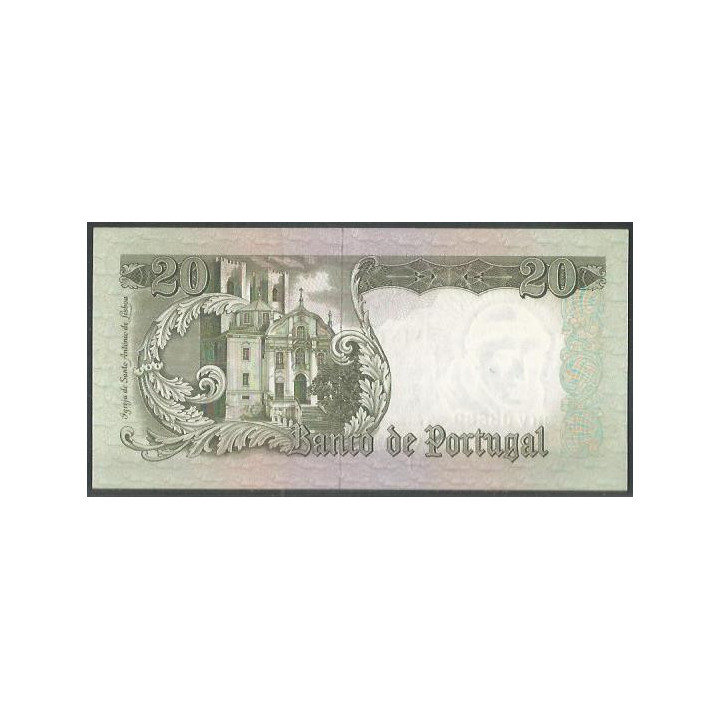 Portugal 20 Escudos 26 May 1964 P167a2 reverso