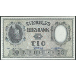 Suecia 10 Kronor 1953 P43a