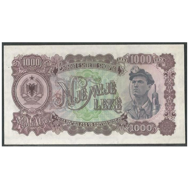 Albania 1.000 Leke 1957 P32a reverso
