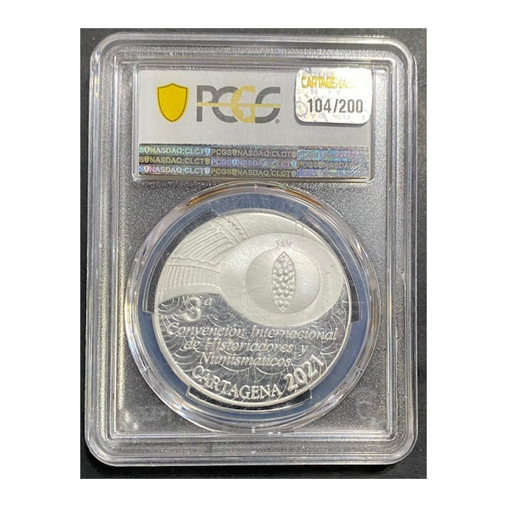 Cartagena 2021 3° Convencion int. de Historiadores Numismaticos Plata reverso