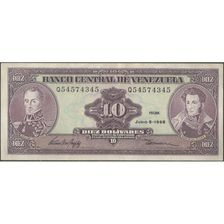 Venezuela 10 Bolivares 5 Jun 1995 Q8 Dig P61d