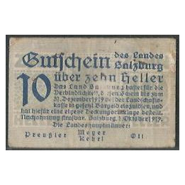 Austria - Salzburg 10 Heller 1 Oct 1919 Ps126