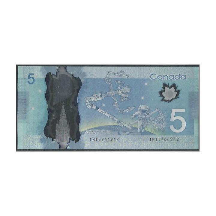 Canada 5 Dollars 2013 P106f reverso