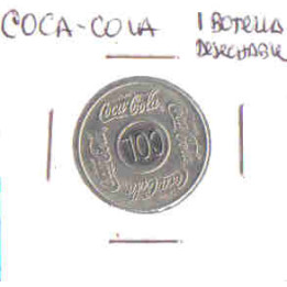 Ficha Coca-Cola Colombia " Vale por 1 Botella desechable"