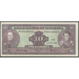 Venezuela 10 Bolivares 5 Jun 1995 P8 Dig P61d