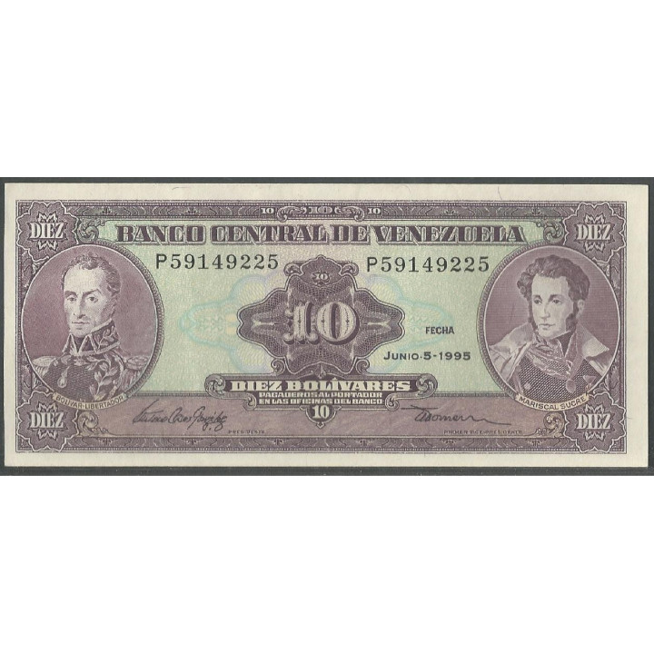 Venezuela 10 Bolivares 5 Jun 1995 P8 Dig P61d