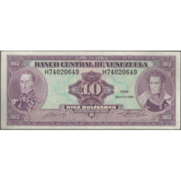 Venezuela 10 Bolivares 31 May 1990 H 8 Dig P61b