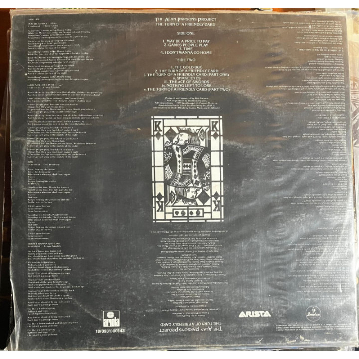 The Alan Parsons Project - The Turn Of A Friendly Card reverso
