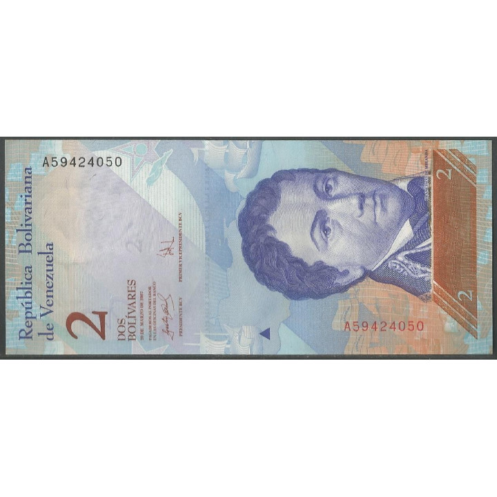 Venezuela 2 Bolivares 20 Mar 20079 A 8 Dig P88a