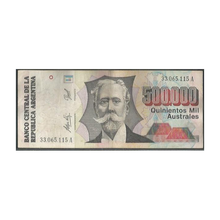 Argentina 500.000 Australes ND1991 Serie A Firma 1 P338