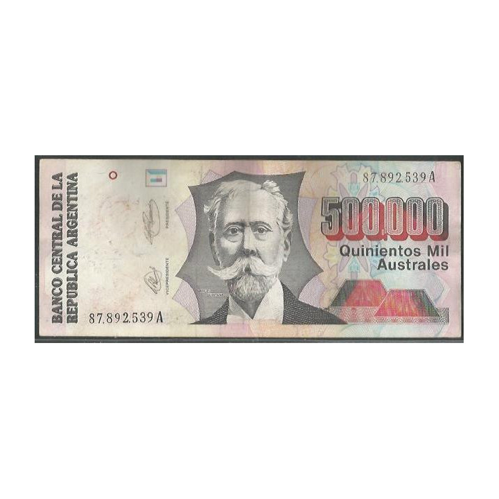 Argentina 500.000 Australes ND1991 Serie A Firma 2 P338