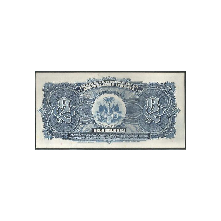 Haiti 2 Gourdes L1919 P201-2 reverso
