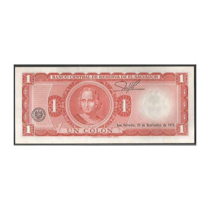 El Salvador 1 Colon 24 Oct 1972 P115a reverso