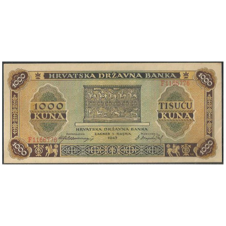 Croacia 1.000 Kuna 1 Sep 1943 P12a