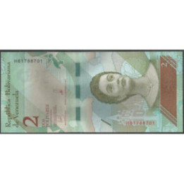 Venezuela 2 Bolivares 15 Ene 2018 H 8 Dig P101