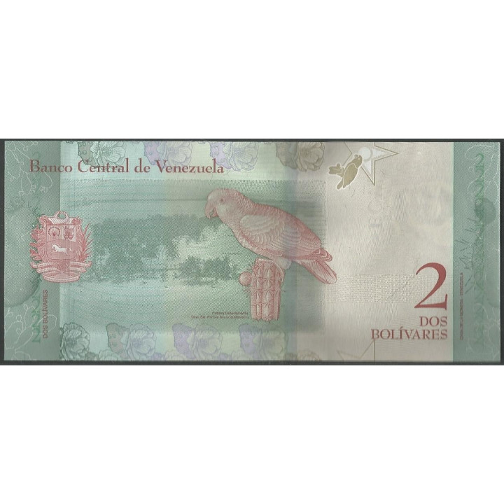 Venezuela 2 Bolivares 15 Ene 2018 H 8 Dig P101 reverso