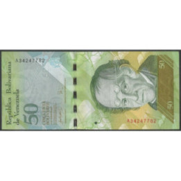 Venezuela 50 Bolivares 20 Mar 2007 A 8 Dig P92a