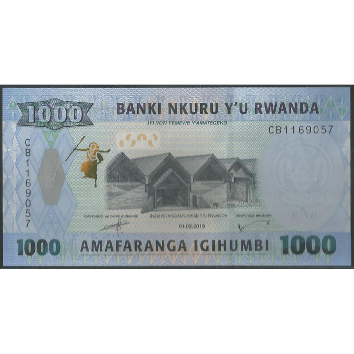 Rwanda 1.000 Francs 1 Feb 2019 P39b reverso