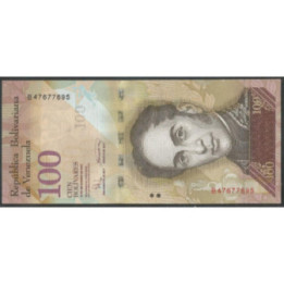 Venezuela 100 Bolivares 19 Dic 2008 B 8 Dig P93b