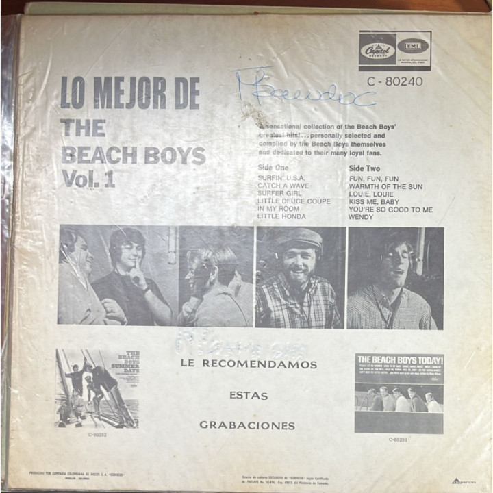The Beach Boys - Lo Mejor De Beach Boys Vol.1 reverso