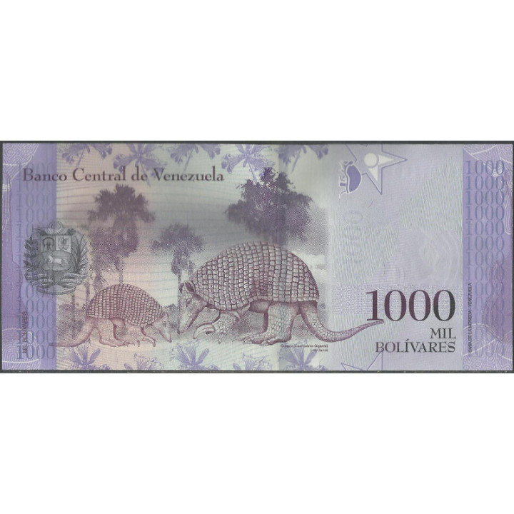 Venezuela 1.000 Bolivares 18 Ago 2016 A 8 Dig P95a reverso