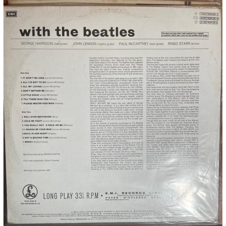 The Beatles - With The Beatles reverso