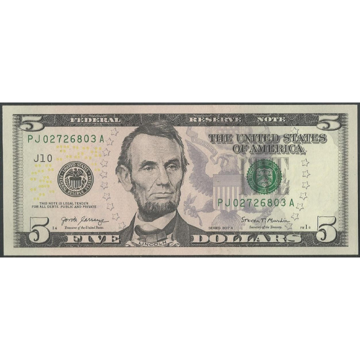 Estados Unidos 5 Dollars 2017A PNEW