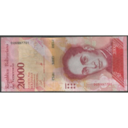 Venezuela 20.000 Bolivares 13 Dic 2017 D 8 Dig P99b