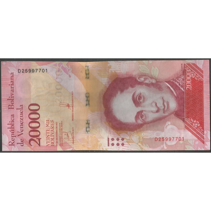 Venezuela 20.000 Bolivares 13 Dic 2017 D 8 Dig P99b
