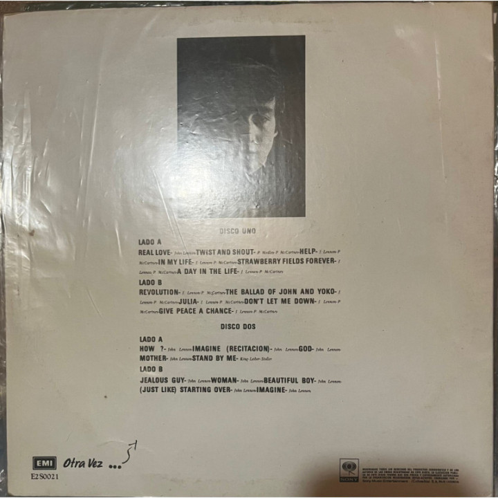 John Lennon - Imagine (2 Vinilos) reverso