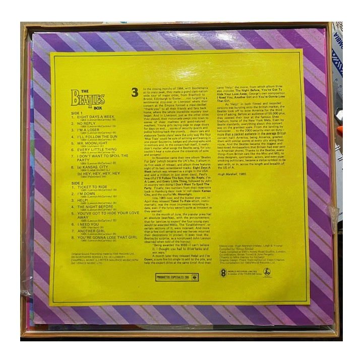 The Beatles - The Beatles Box (8 vinilos) reverso