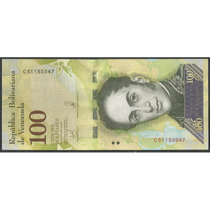 Venezuela 100.000 Bolivares 13 Dic 2017 C 8 Dig P100b