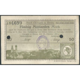 Alemania - Giengen A. Brenz 50.000.000.000 Mark 25 Oct 1923