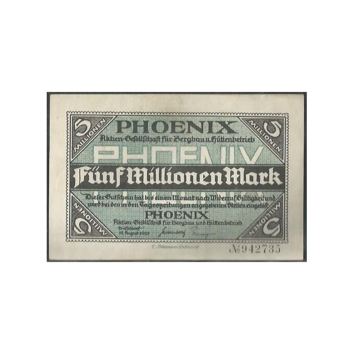 Alemania - Phoenix 5.000.000 Mark 1 Ago 1923