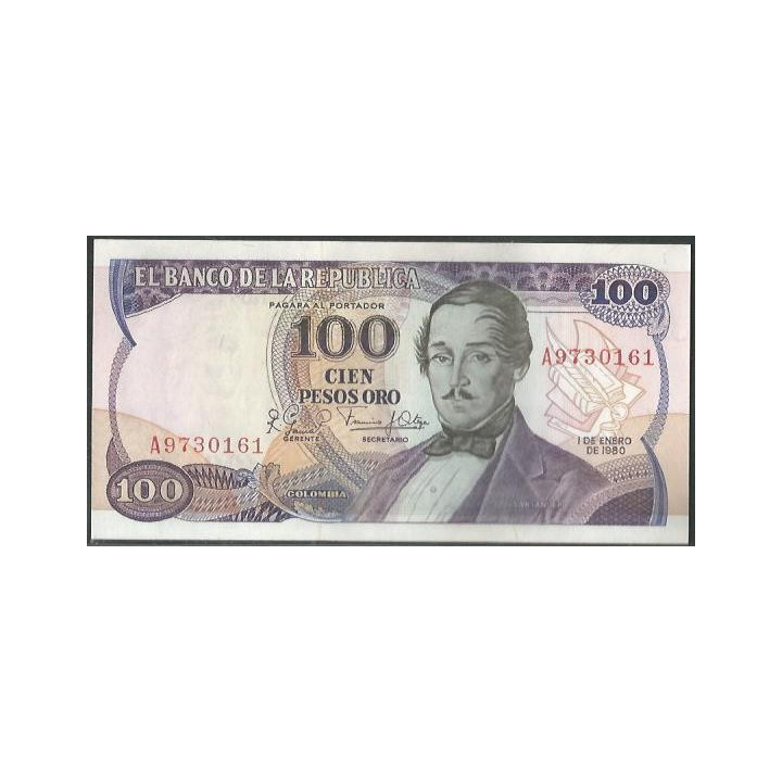 Billete de 100 Pesos 1 Ene 1980 Serie A BGW312